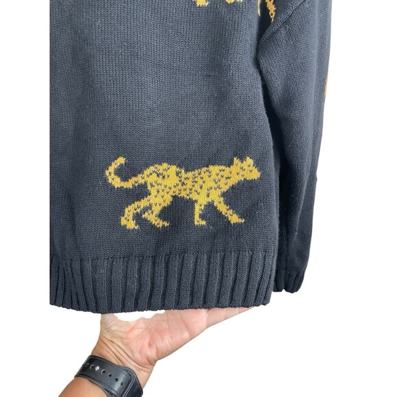 Rails Long Sleeve Black Jungle Cat Perci Cashmere Blend Sweater Black Xsmall - Picture 5 of 12